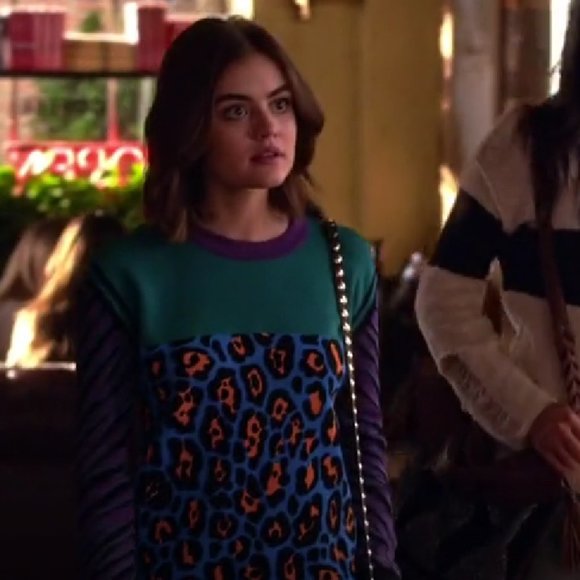 🏷️SALE🏷️ Topshop Animal Print Color Block Jumper Sweater ASO Aria Montgomery - Picture 8 of 9
